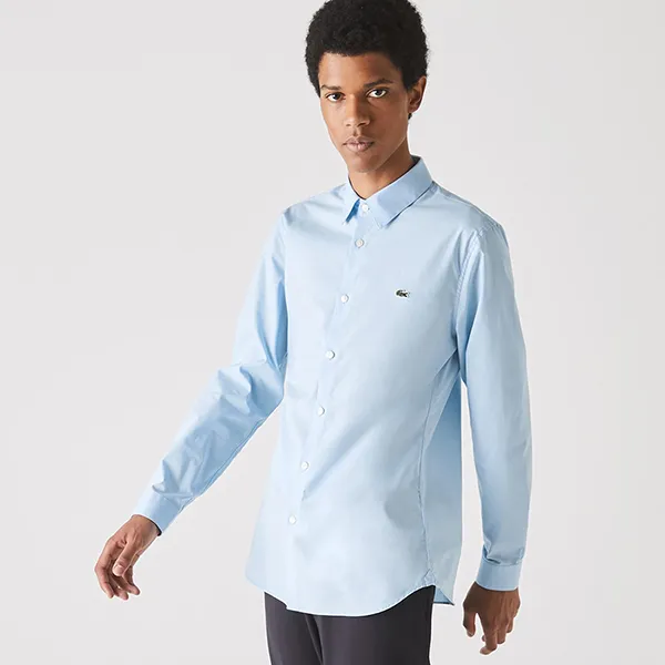 Áo Sơ Mi Nam Lacoste Men's Shirt Woven CH2668 - HBP Màu Xanh Dương Size 38 - Thời trang - Vua Hàng Hiệu