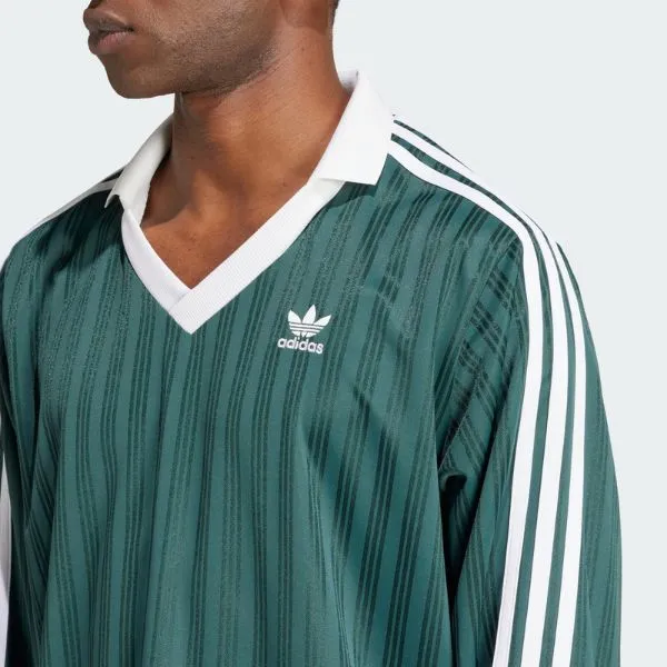 Áo Thun Nam Adidas Adicolor Piqué Football Long Sleeve Top T-Shirt IZ2446 Màu Xanh Lá Size S