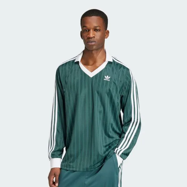 Áo Thun Nam Adidas Adicolor Piqué Football Long Sleeve Top T-Shirt IZ2446 Màu Xanh Lá Size S