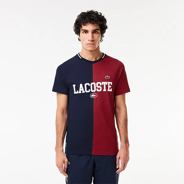 Áo Thun Nam Lacoste Daniil Medvedev Ultra Tshirt TH7538-ISV Màu Đỏ Xanh Navy Size 4