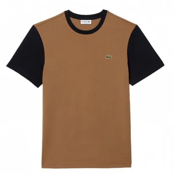 Áo Thun Nam Lacoste Regular Fit Cotton Colorblock T-Shirt TH1298 - LSI Màu Nâu Đen Size 5