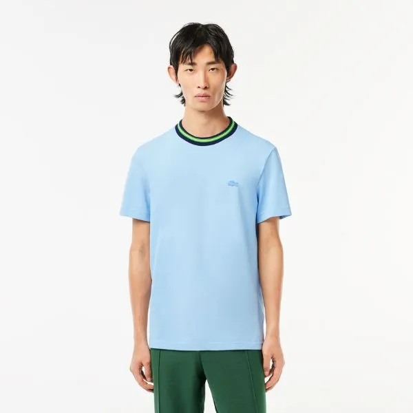 Áo Thun Nam Lacoste Stripe Collar Stretch Pique T-Shirt TH1131 - HBP Màu Xanh Pastel Size 5 - Thời trang - Vua Hàng Hiệu