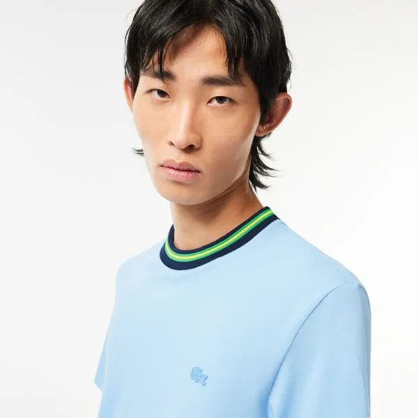 Áo Thun Nam Lacoste Stripe Collar Stretch Pique T-Shirt TH1131 - HBP Màu Xanh Pastel Size 5 - Thời trang - Vua Hàng Hiệu