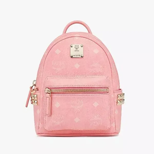 Balo Nữ MCM Stark Bebe Boo Side Studs Backpack Màu Hồng