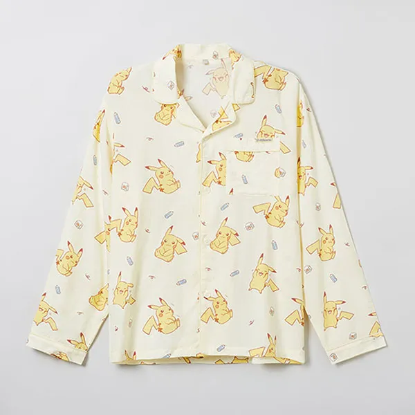 Bộ Ngủ Pyjama Dài Tay Nữ Spao Pokemon Master SPPPE49U06-CR Màu Kem Size S