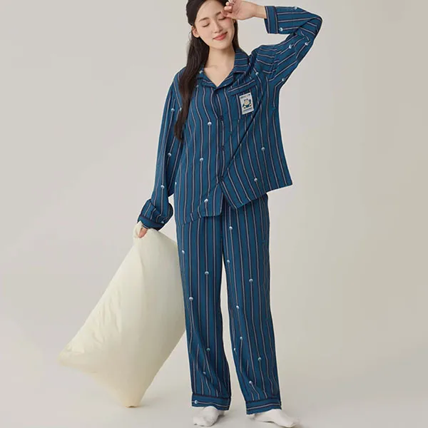 Bộ Ngủ Pyjama Dài Tay Nữ Spao SPPPE49U06-GR Màu Xanh - Thời trang - Vua Hàng Hiệu