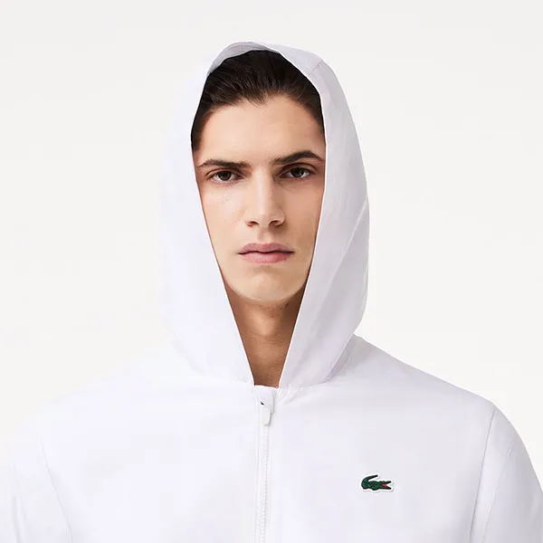 Bộ Quần Áo Gió Nam Lacoste Sweatsuit WH7566-DU9 Màu Trắng - Xanh Navy Size 4