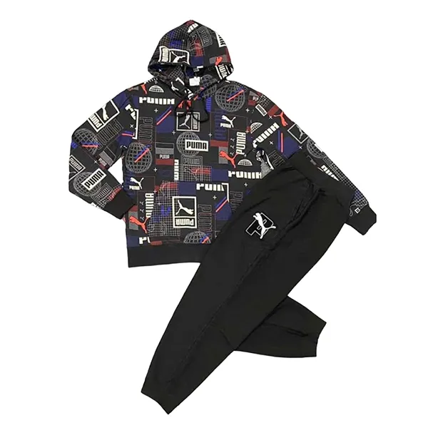 Bộ Quần Áo Nỉ Nam Puma Classic Pant / Hoodie Màu Đen Size M