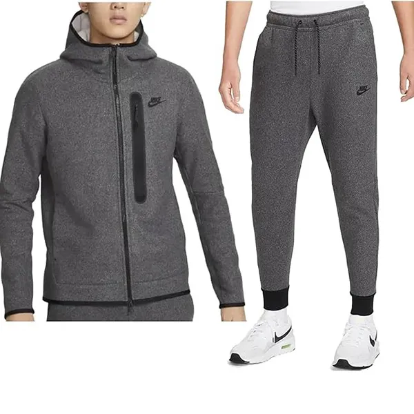 Bộ Quần Áo Thể Thao Nam Nike Sportswear Tech Fleece Full Zip Grey DQ4802-010 / DQ4809-010 Màu Xám Size M