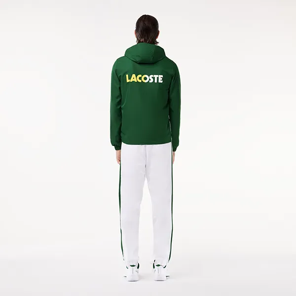 Bộ Thể Thao Nam Lacoste Regular Fit Long Sleeve Tracksuit WH7566-LXK Màu Trắng Phối Xanh Lá Size 3
