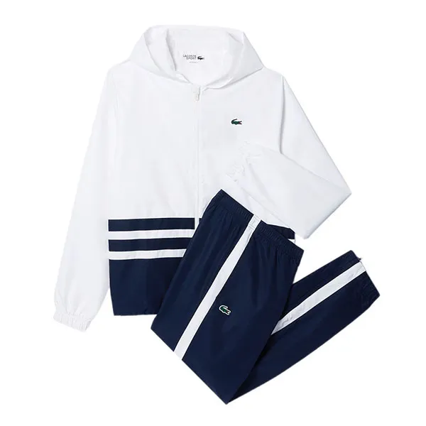 Bộ Thể Thao Nam Lacoste Sweatsuit WH7566-DU9 Màu Trắng Phối Xanh Size 3