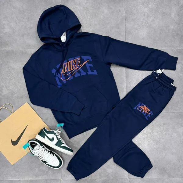 Bộ Thể Thao Nam Nike Club Fleece Pullover Hoodie FV4448-410/FV4453-410 Màu Xanh Navy S