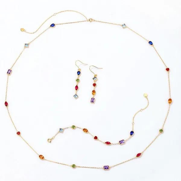 Bộ Trang Sức Nữ LiLi Jewelry LILI_414773 Bạc Mạ Vàng Đính Đá CZ Phối Màu