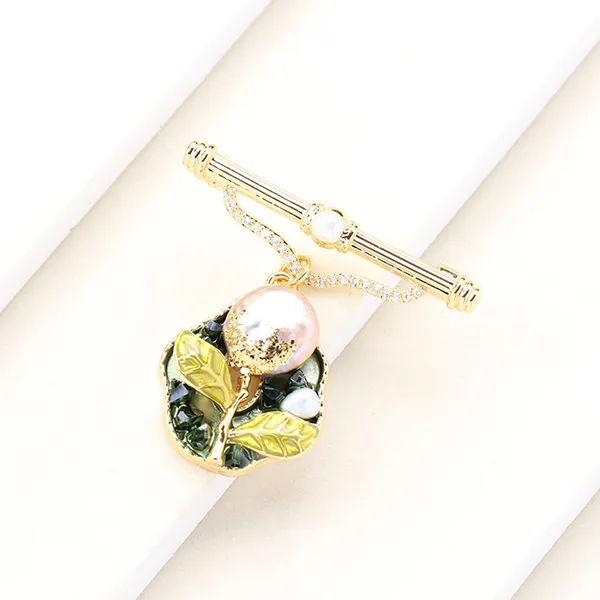 Cài Áo Nữ Kya Jewel Branchy Chic BR733 Màu Vàng Xanh - Phụ kiện - Vua Hàng Hiệu