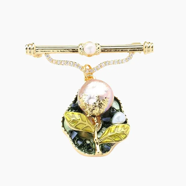 Cài Áo Nữ Kya Jewel Branchy Chic BR733 Màu Vàng Xanh - Phụ kiện - Vua Hàng Hiệu