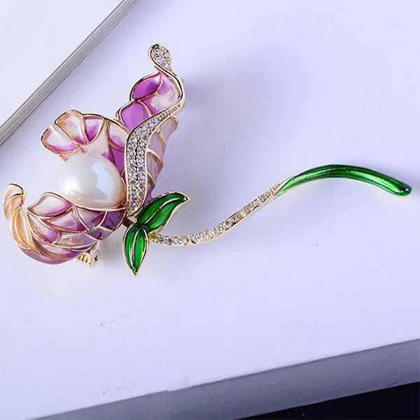 Cài Áo Nữ Kya Jewel Nhành Hoa BR672 Màu Tím