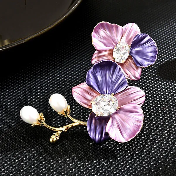 Cài Áo Nữ Meri Orchid Elegance BR787 Màu Hồng Tím