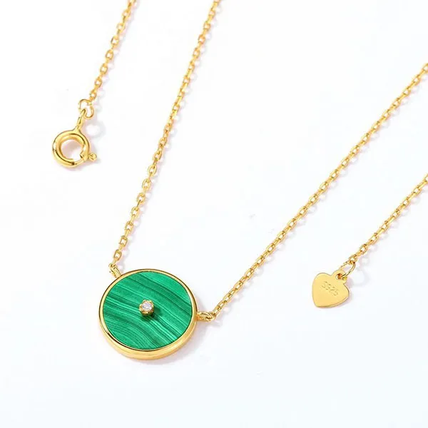 Dây Chuyền Nữ Lili Jewelry Mạ Vàng Đính Đá Malachite Lovely LILI_184874 Màu Xanh