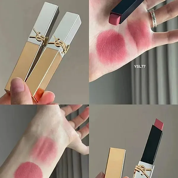 Combo Son Yves Saint Laurent YSL (Rouge Pur Couture The Slim Collector 77 Love Beyond Match Màu Hồng Đất Và The Slim Vỏ Đỏ 314 Màu Đỏ Đất) Kèm Hộp