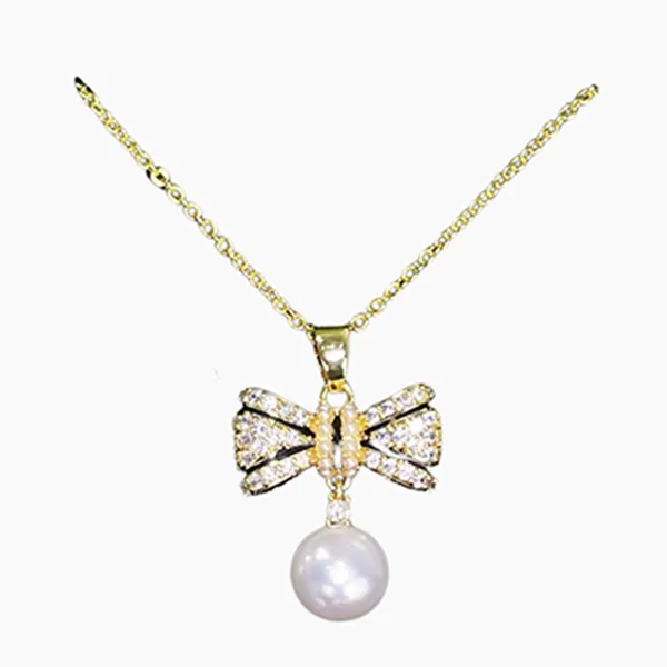Dây Chuyền Nữ Kya Jewel Dazzling Pearl Bow PN29 Màu Vàng Trắng