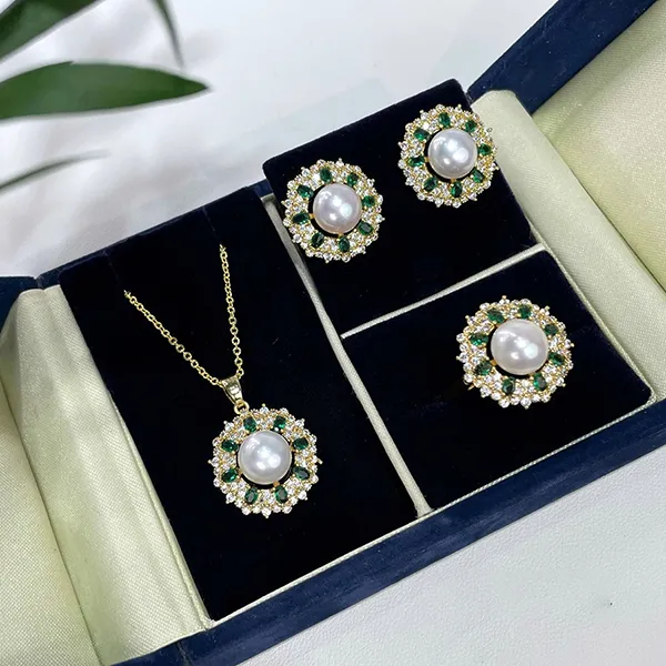 Dây Chuyền Nữ Kya Jewel Golden Pearl Elegance PN28 Màu Vàng Xanh