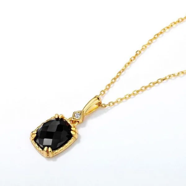 Dây Chuyền Nữ LiLi Jewelry Đính Đá Mã Não LILI_251787 Màu Vàng Đen - Trang sức - Vua Hàng Hiệu