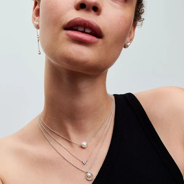 Dây Chuyền Nữ Pandora Treated Freshwater Cultured Pearl Collier Necklace 393167C01-45 Màu Bạc - Trang sức - Vua Hàng Hiệu