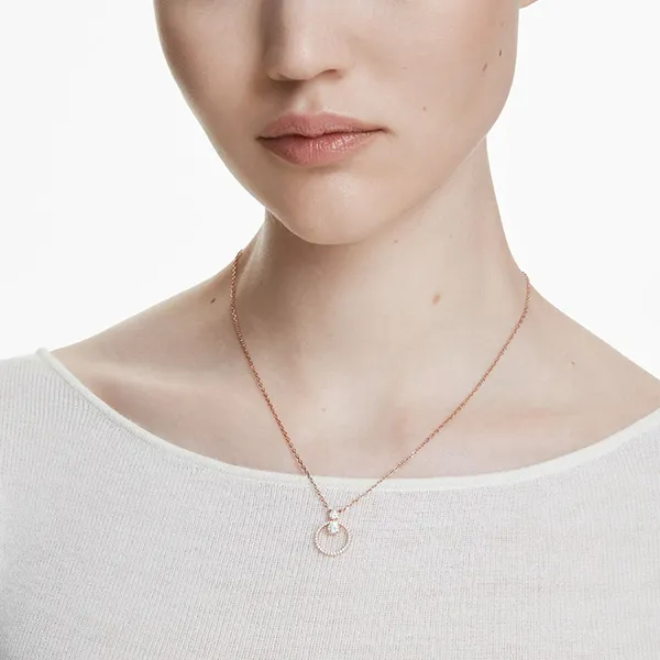 Dây Chuyền Nữ Swarovski Constella Pavé, Round Cut, White, Rose Gold-Tone Plated 5692266 Màu Vàng Hồng
