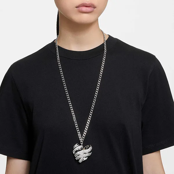 Dây Chuyền Nữ Swarovski Hyperbola Pendant Heart, Large, White, Rhodium Plated 5647578 Màu Bạc - Trang sức - Vua Hàng Hiệu