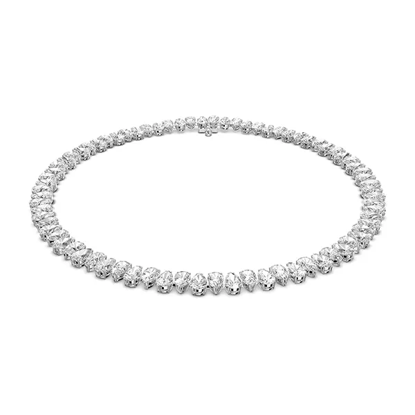 Dây Chuyền Nữ Swarovski Matrix Tennis Necklace Pear Cut, White, Rhodium Plated 5598362 Màu Trắng