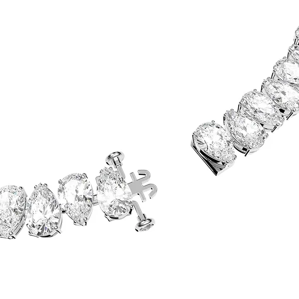 Dây Chuyền Nữ Swarovski Matrix Tennis Necklace Pear Cut, White, Rhodium Plated 5598362 Màu Trắng