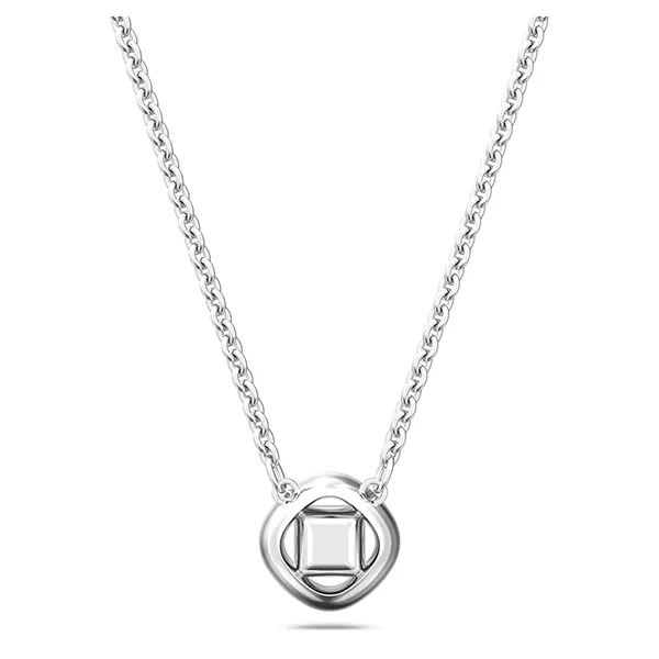 Dây Chuyền Nữ Swarovski Una Angelic Necklace Square Cut, Blue, Rhodium Plated 5662142 Màu Bạc/Xanh - Trang sức - Vua Hàng Hiệu