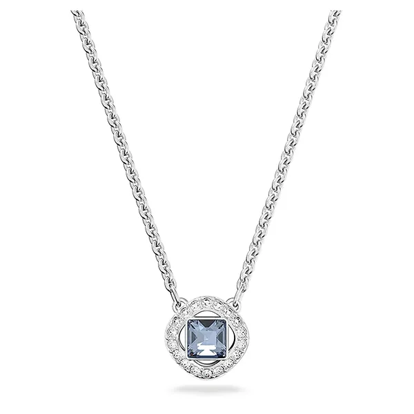 Dây Chuyền Nữ Swarovski Una Angelic Necklace Square Cut, Blue, Rhodium Plated 5662142 Màu Bạc/Xanh - Trang sức - Vua Hàng Hiệu