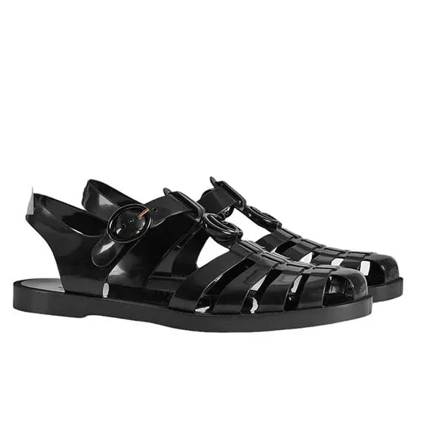 Dép Sandal Nam Gucci Men's Sandal With Double G Màu Đen Size 42 - Dép - Vua Hàng Hiệu