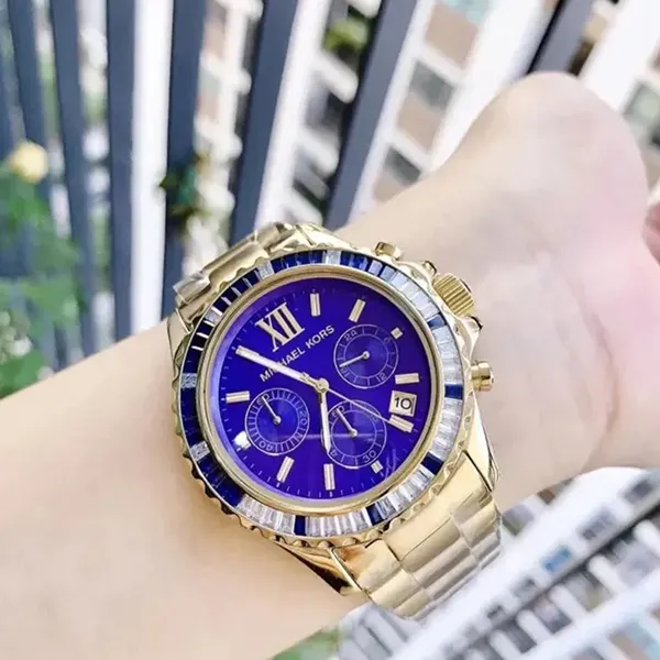 Đồng Hồ Unisex Michael Kors MK Everest Watch MK5754 Màu Vàng Xanh