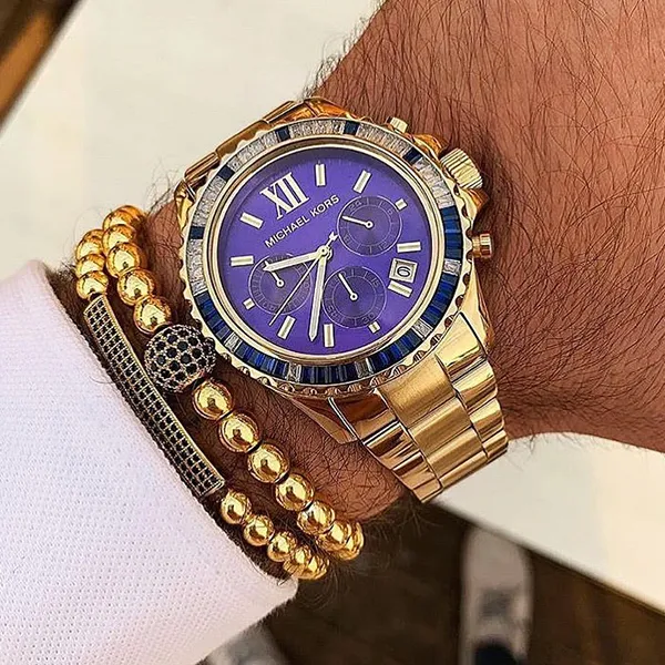 Đồng Hồ Unisex Michael Kors MK Everest Watch MK5754 Màu Vàng Xanh