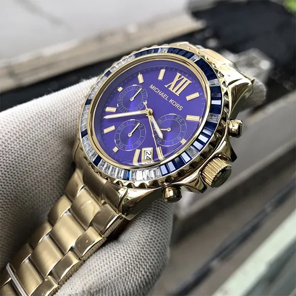 Đồng Hồ Unisex Michael Kors MK Everest Watch MK5754 Màu Vàng Xanh