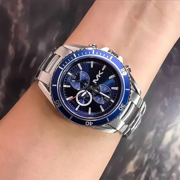 Đồng Hồ Nam Michael Kors MK Jet Master Chronograph Watch MK8354 Màu Bạc Xanh