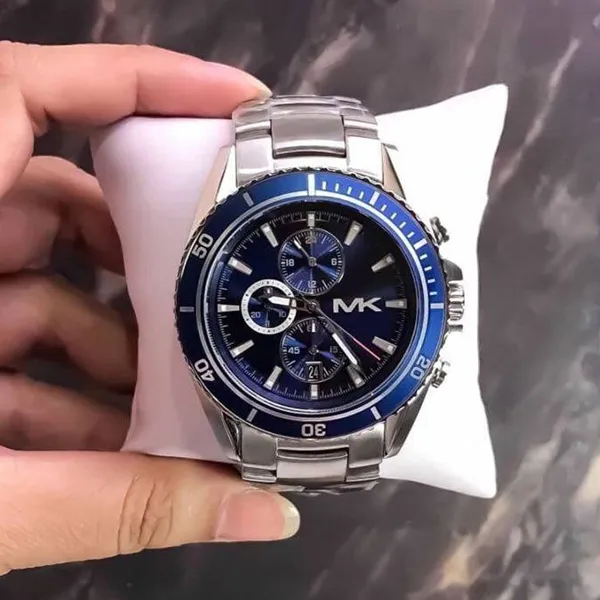 Đồng Hồ Nam Michael Kors MK Jet Master Chronograph Watch MK8354 Màu Bạc Xanh