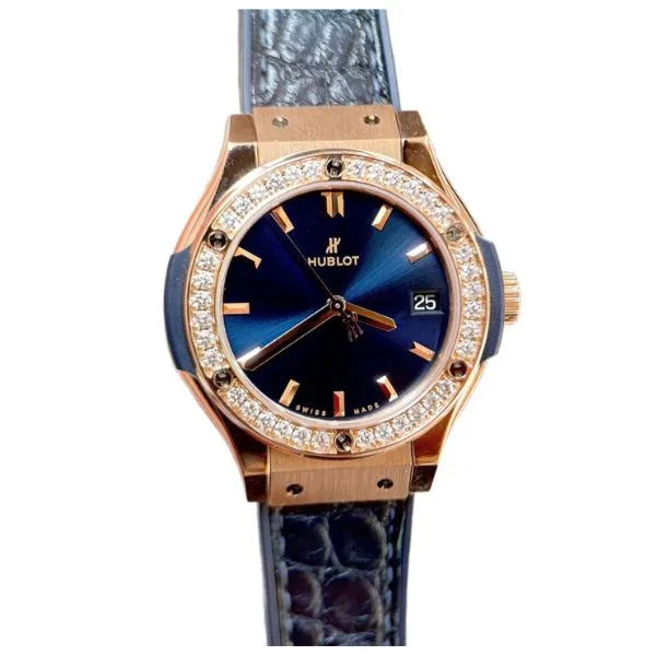 Đồng Hồ Nữ Hublot Classic Fusion King Gold Diamond Blue Màu Xanh Dương