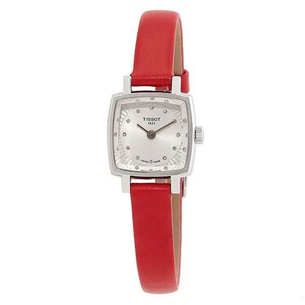 Đồng Hồ Nữ Tissot Lovely Square Valentines Quartz Diamond Silver Dial Ladies Watch T0581091603600 Màu Đỏ - Đồng hồ - Vua Hàng Hiệu