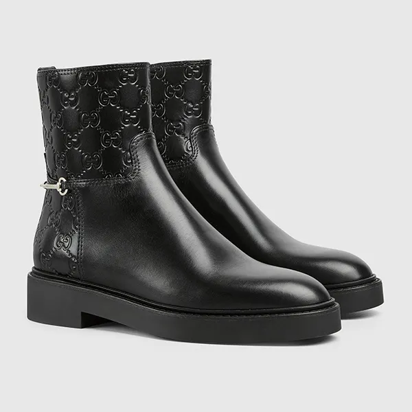 Giày Boot Nữ Gucci Slim Horsebit Ankle Boot 811377 AAD7E 1000 Màu Đen Size 40.5 N-QU - Giày - Vua Hàng Hiệu