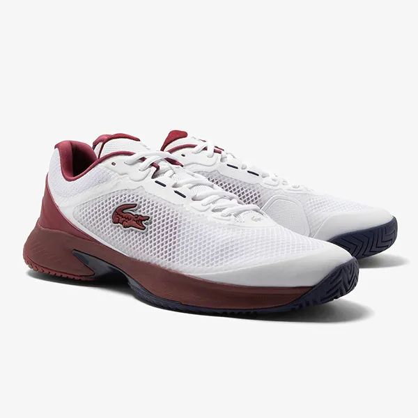 Giày Pickleball Nam Lacoste Tech Point Textile 46SMA0015-00-2G1 Màu Trắng Phối Đỏ Size 39.5