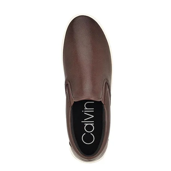 Giày Slip On Nam Calvin Klein CK Men's Rydor Brown Màu Nâu Size 7.5