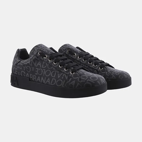 Giày Sneaker Nam Dolce & Gabbana D&G Logo CS1772 AN237 8B969 Màu Đen Size 6