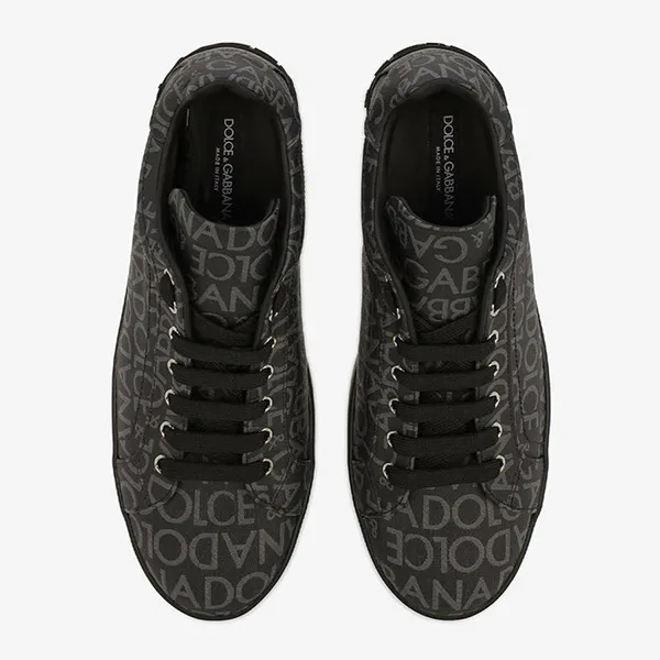 Giày Sneaker Nam Dolce & Gabbana D&G Logo CS1772 AN237 8B969 Màu Đen Size 6