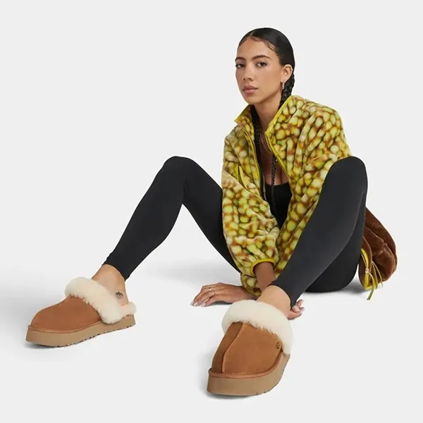 Giày Sục Nữ UGG Women's Disquette 1122550-CHE-CHE Chestnut Màu Nâu N-HM