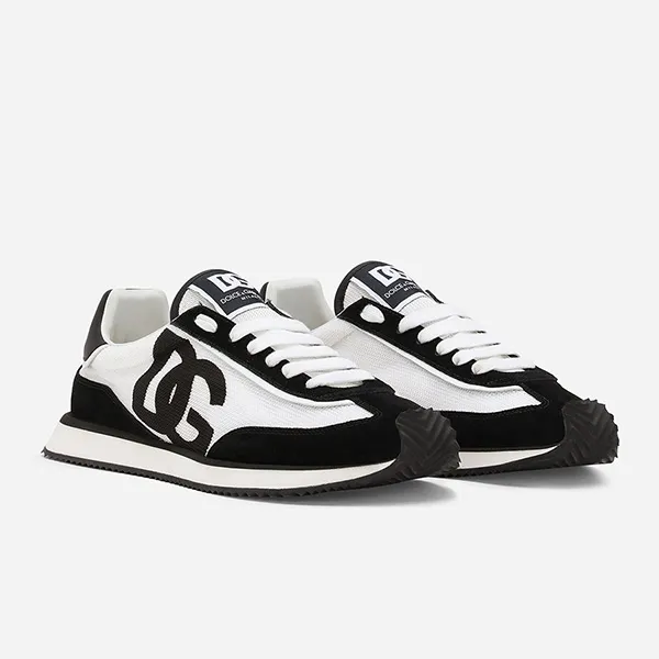 Giày Thể Thao Nam Dolce & Gabbana D&G Mixed-Material DG Cushion Sneakers CS2288A53558I050 Màu Đen Trắng Size 39