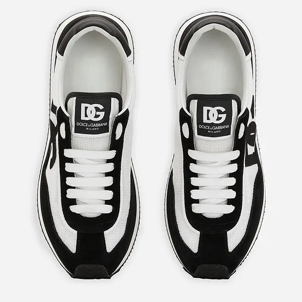 Giày Thể Thao Nam Dolce & Gabbana D&G Mixed-Material DG Cushion Sneakers CS2288A53558I050 Màu Đen Trắng Size 39
