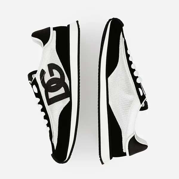 Giày Thể Thao Nam Dolce & Gabbana D&G Mixed-Material DG Cushion Sneakers CS2288A53558I050 Màu Đen Trắng Size 39